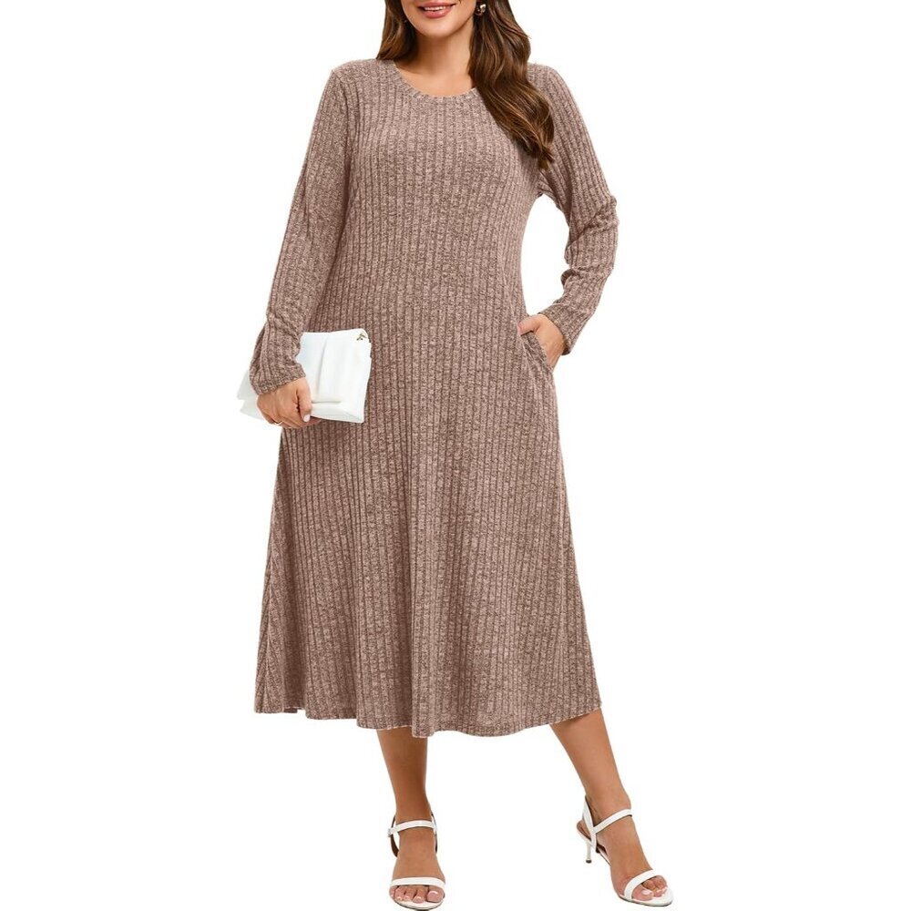 Plus Size Sweater Dress Maxi Fall Winter Casual Formal Dress